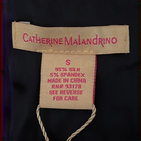 Catherine Malandrino Black Silk Bell Sleeve Peasant Blouse Size Small - Picture 6 of 6